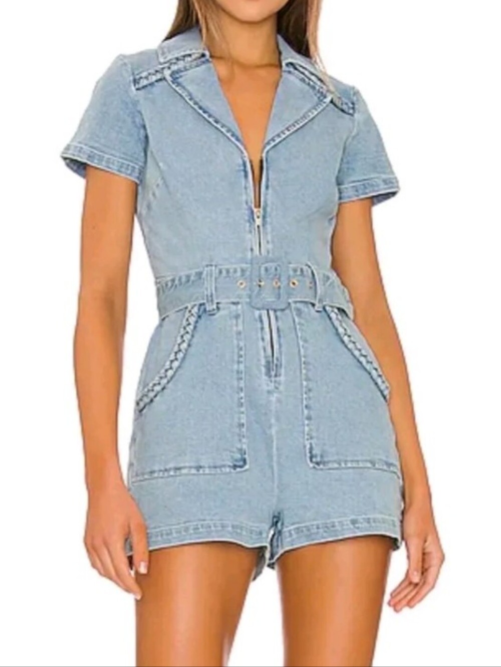 Show Me Your Mumu Outlaw Romper Denim Xl - Picture 4 of 8
